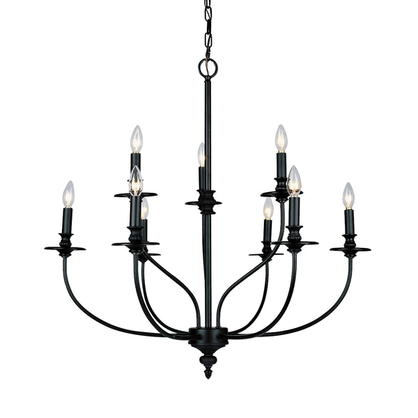 Hartford 9 Light Chandelier In Oil Rubbed Bronze