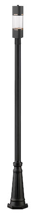 Z-Lite Lestat 1 Light Outdoor LED Post Light 562PHBR-519P-BK-LED