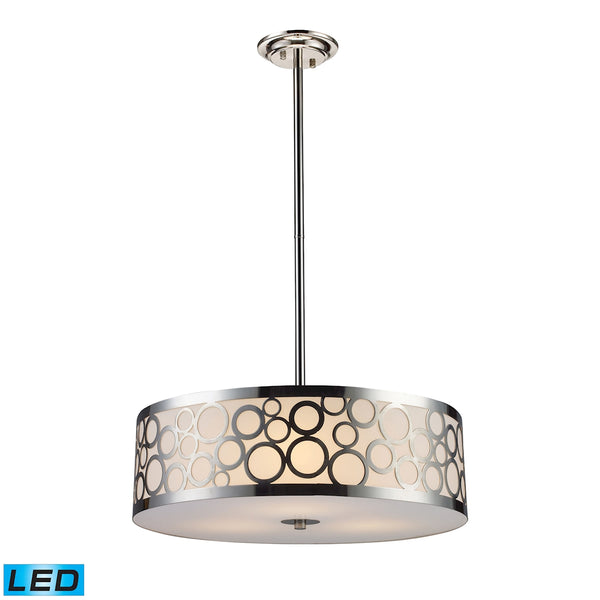 Retrovia 3 Light LED Chandelier In Polished Nickel