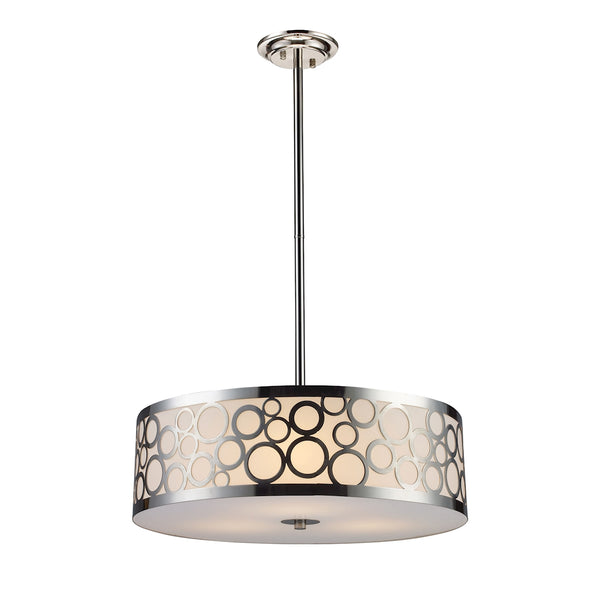 Retrovia 3 Light Chandelier In Polished Nickel