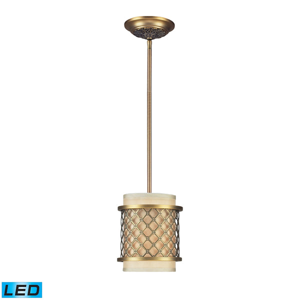 Chester 1 Light LED Pendant In Brushed Antique Brass