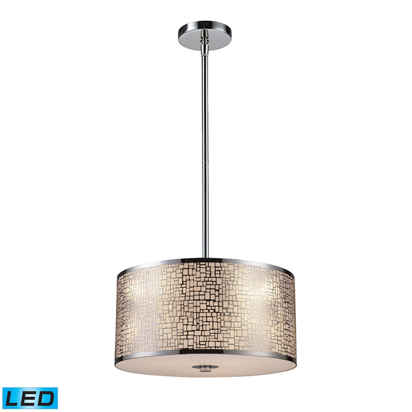 Medina 3 Light LED Pendant In Polished Stainless Steel