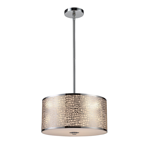 Medina 3 Light Pendant In Polished Stainless Steel