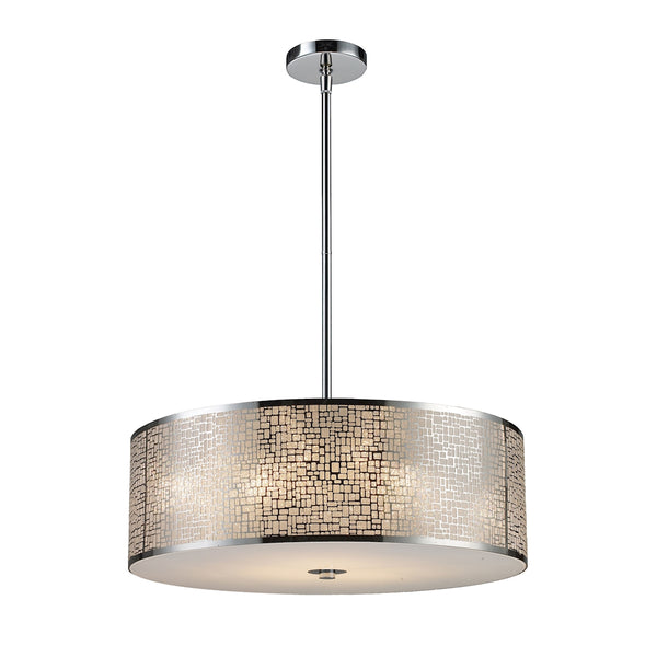 Medina 5 Light Pendant In Polished Stainless Steel