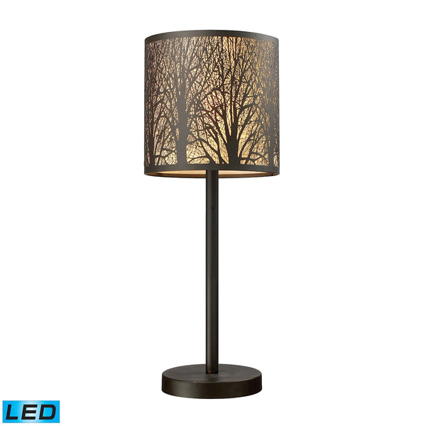 Woodland Sunrise 1 Light Portable LED Lamp In Aged Bronze