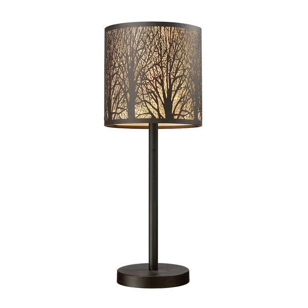 Woodland Sunrise 1 Light Portable Lamp In Aged Bronze