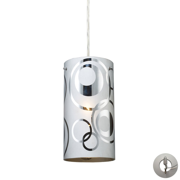 Chromia 1 Light Pendant In Polished Chrome - Includes Recessed Lighting Kit