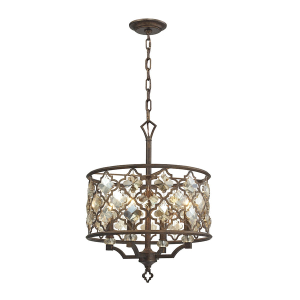 Armand 4 Light Pendant In Weathered Bronze