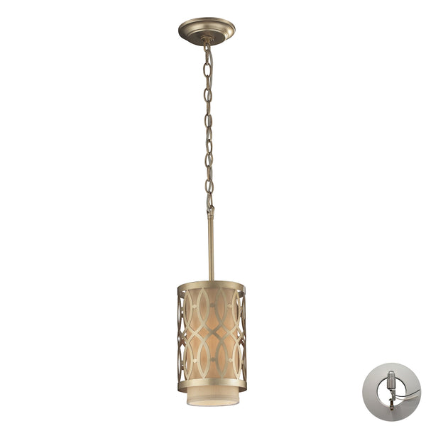 Estonia 1 Light Pendant In Aged Silver - Includes Recessed Lighting Kit
