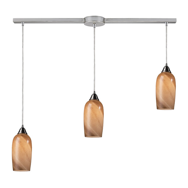Sandstone 3 Light Pendant In Satin Nickel