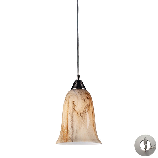 Granite 1 Light Pendant In Satin Nickel - Includes Recessed Lighting Kit