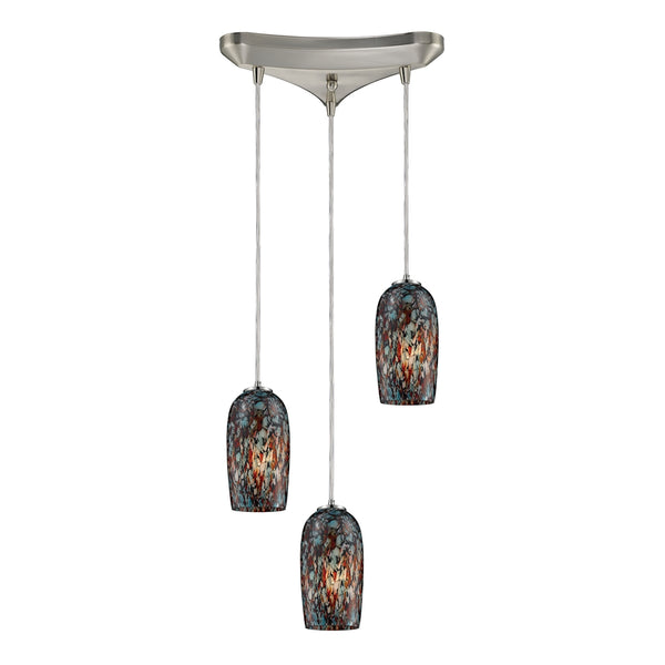 Collage 3 Light Pendant In Satin Nickel