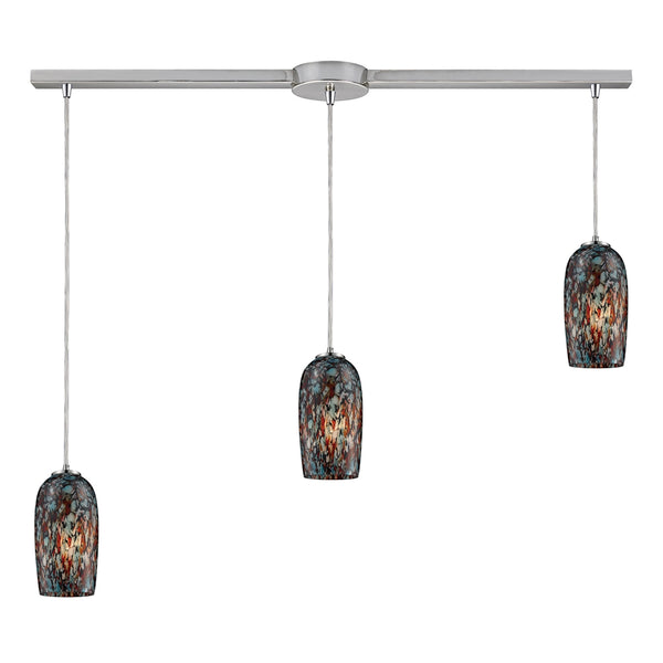 Collage 3 LED Light Pendant In Satin Nickel