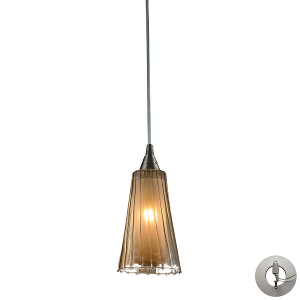 Encapsulate 1 Light Pendant In Satin Nickel - Includes Recessed Lighting Kit