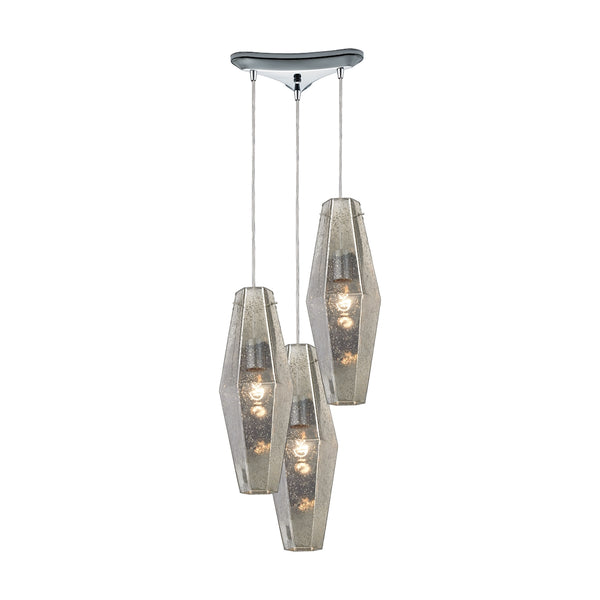 Pelham 3 Light Pendant In Polished Chrome