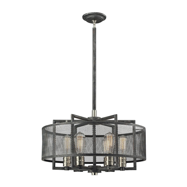 Slatington 6 Light Chandelier In Silvered Graphite And Brushed Nickel
