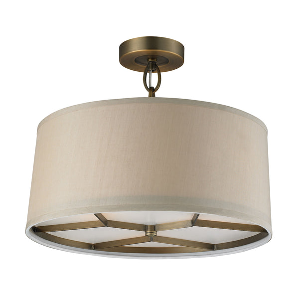 Baxter 3 Light Pendant In Brushed Antique Brass