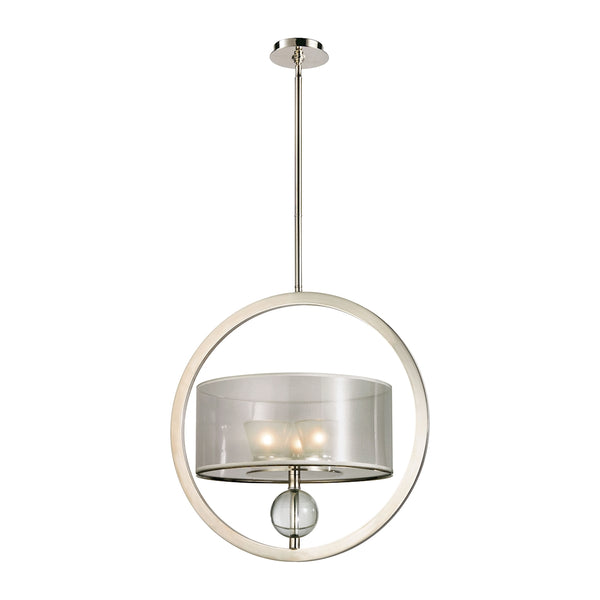 Corisande 3 Light Chandelier In Polished Nickel