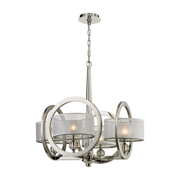 Corisande 4 Light Chandelier In Polished Nickel