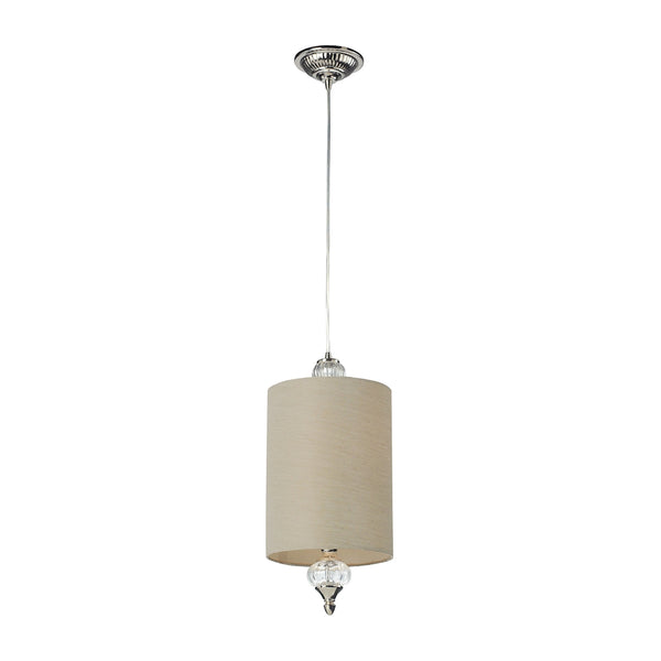Dalton 1 Light Pendant In Polished Nickel And White