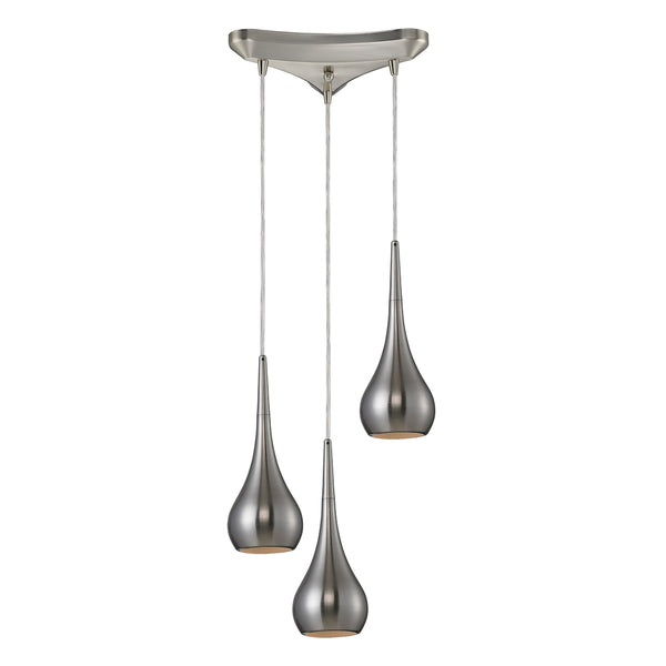 Lindsey 3 Light Pendant In Satin Nickel