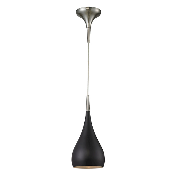 Lindsey 1 Light Pendant In Oiled Bronze And Satin Nickel