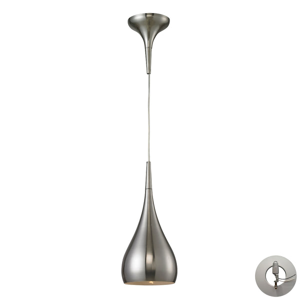 Lindsey 1 Light Pendant In Satin Nickel - Includes Recessed Lighting Kit