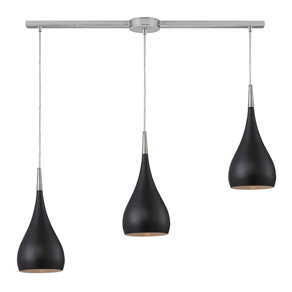 Lindsey 3 LED Light Pendant In Oiled Bronze And Satin Nickel