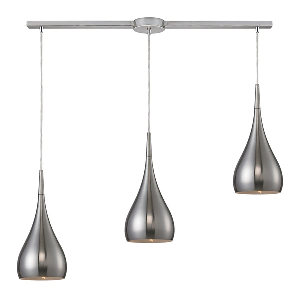 Lindsey 3 LED Light Pendant In Satin Nickel