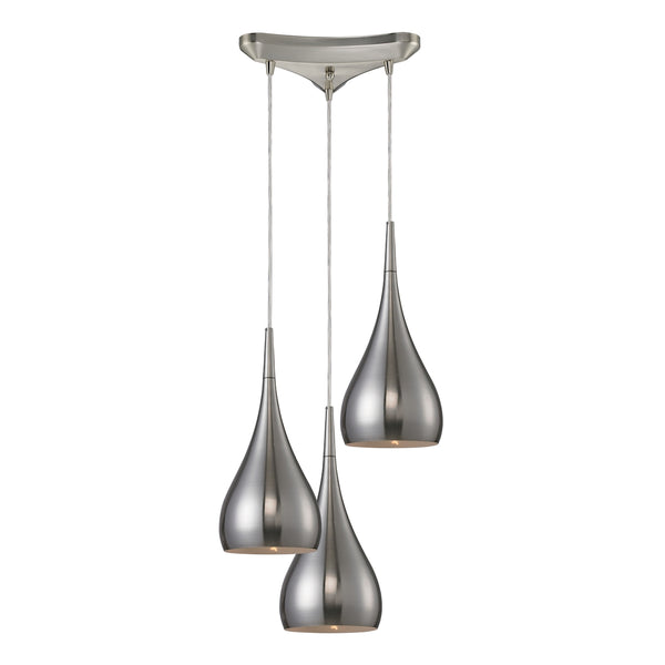 Lindsey 3 LED Light Pendant In Satin Nickel