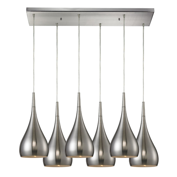 Lindsey 6 LED Light Pendant In Satin Nickel