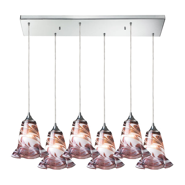 Vestido 6 Light Pendant In Polished Chrome
