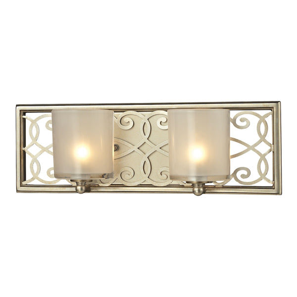 Santa Monica 2 Light Vanity In Aged Silver