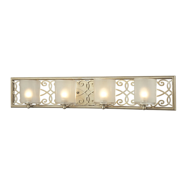 Santa Monica 4 Light Vanity In Aged Silver