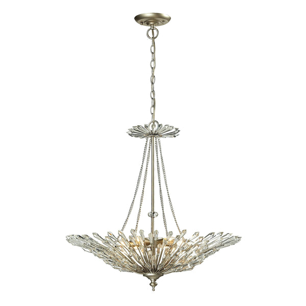 Viva Natura 6 Light Pendant In Aged Silver