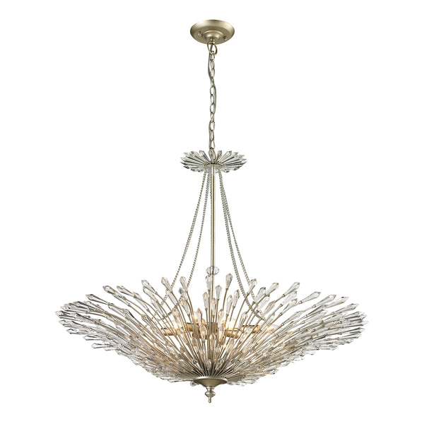 Viva Natura 8 Light Pendant In Aged Silver