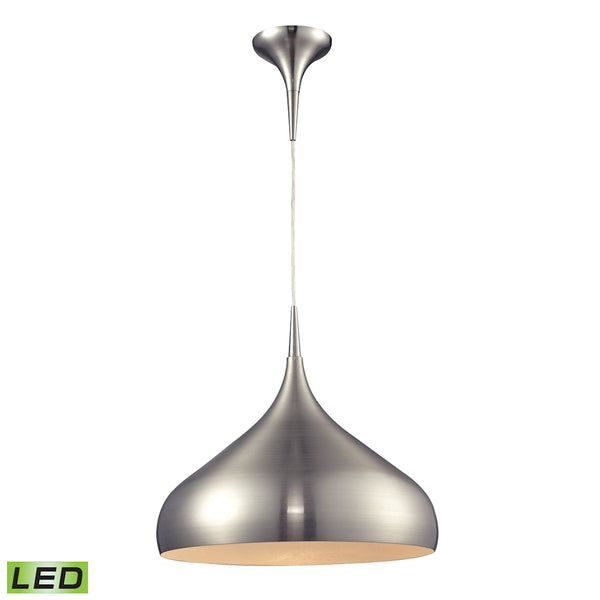 Lindsey 1 Light LED Pendant In Satin Nickel