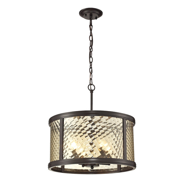 Chandler 4 Light Pendant In Oil Rubbed Bronze And Champagne Glass