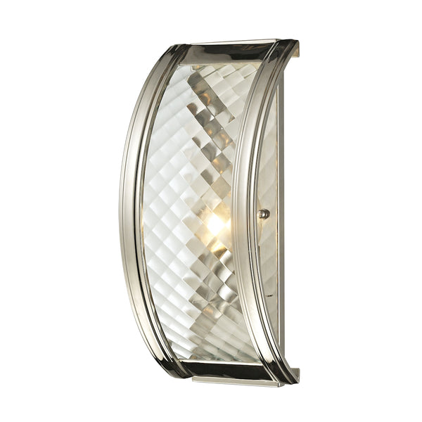 Chandler 1 Light Sconce In Polished Nickel And Clear Glass