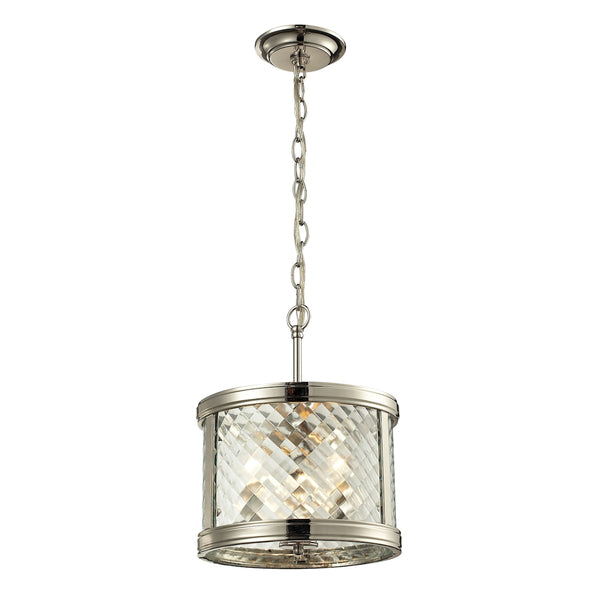 Chandler 3 Light Pendant In Polished Nickel