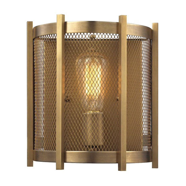 Rialto 1 Light Wall Sconce In Aged Brass