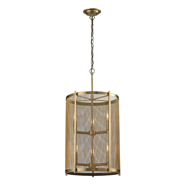 Rialto 6 Light Pendant In Aged Brass