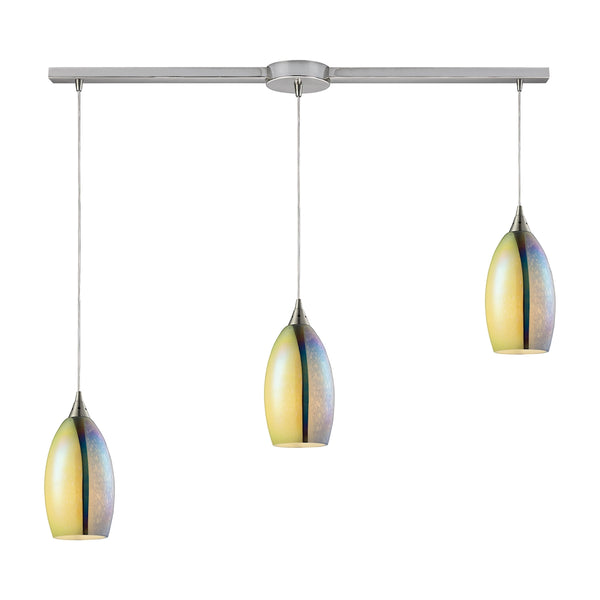 Horizon 3 Light Pendant In Satin Nickel