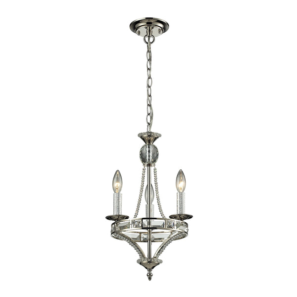 Aubree 3 Light Chandelier In Polished Nickel
