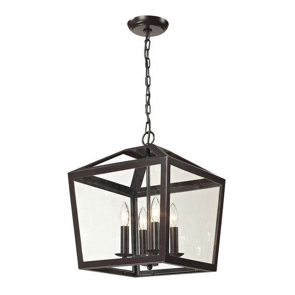 Alanna 4 Light Semi Flush In Oil Rubbed Bronze And Clear Glass