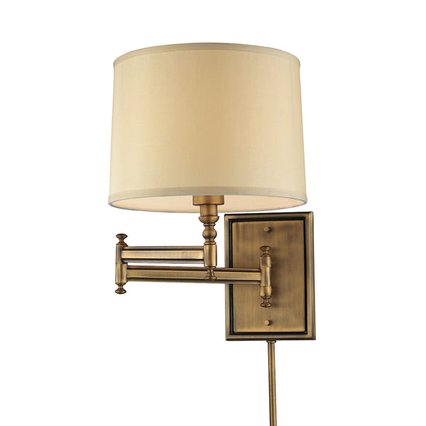 Swingarms 1 Light Swingarm Sconce In Brushed Antique Brass
