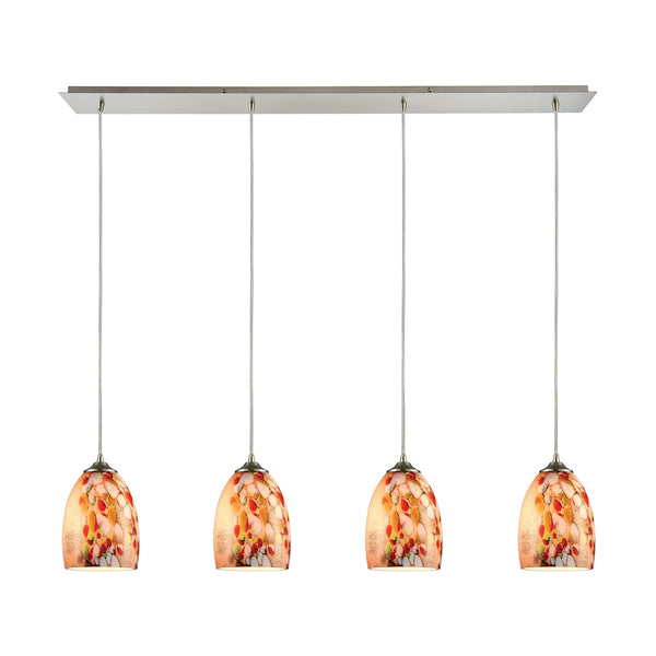 Garden Breeze 4 Light Linear Pendant In Satin Nickel