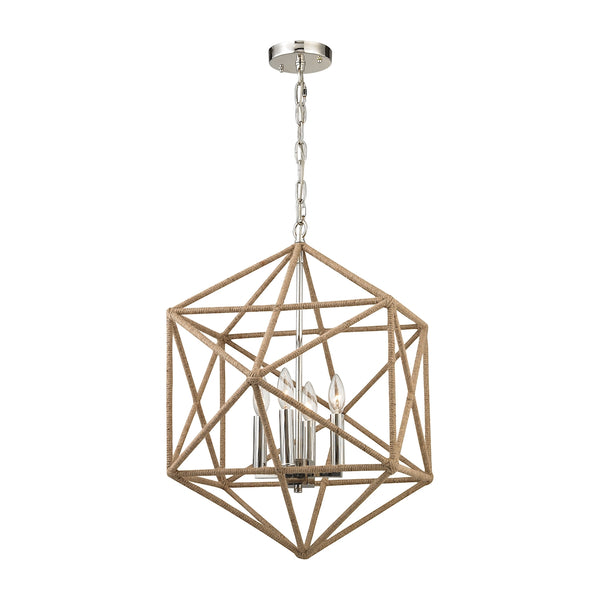 Exitor 4 Light Chandelier In Polished Nickel
