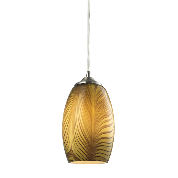Tidewaters 1 Light Pendant In Satin Nickel And Seagrass