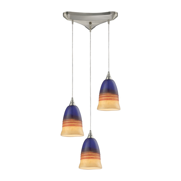 Canyon 3 Light Pendant In Satin Nickel